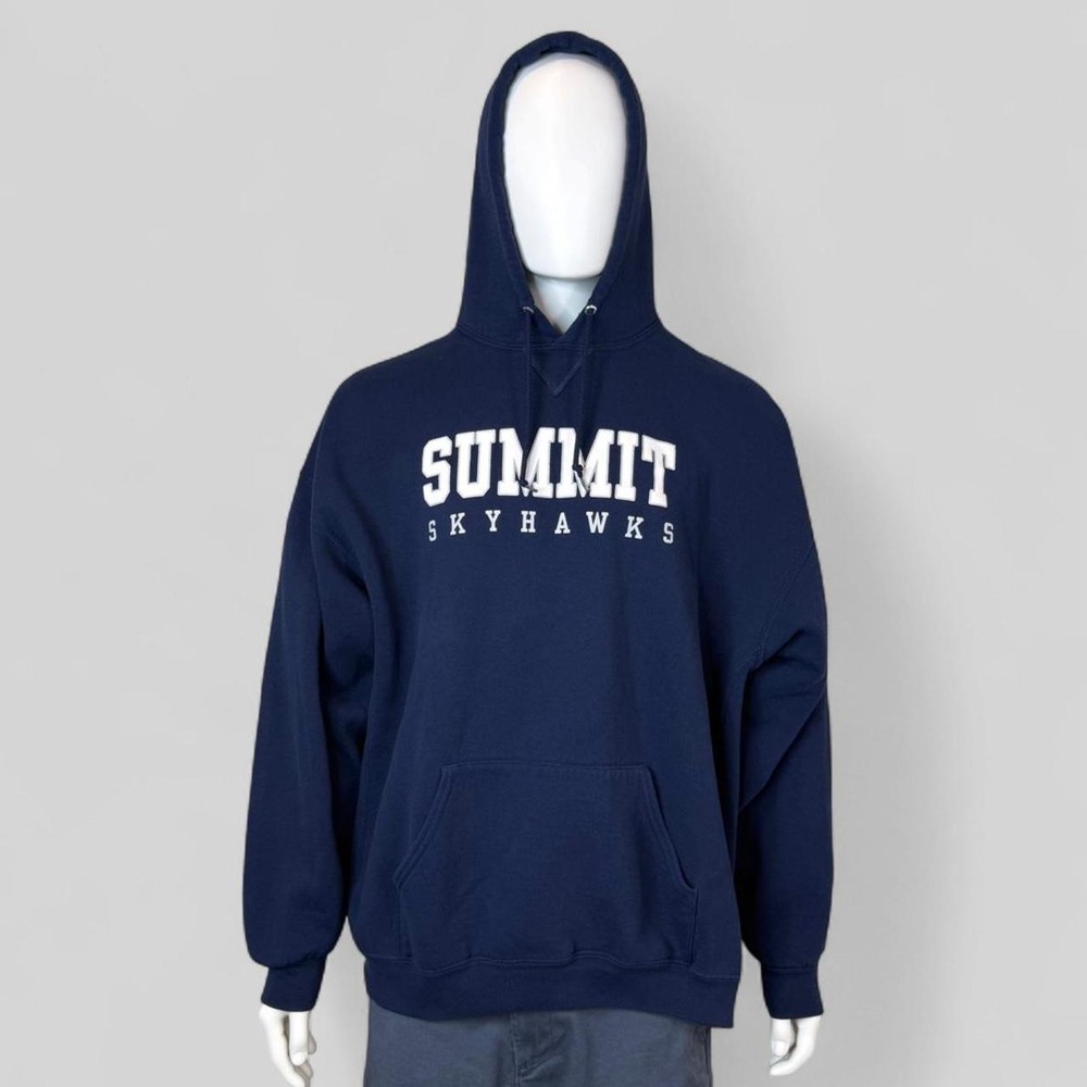 Russell Athletic Summit Skyhawks Hoodie Mens 3XL Navy Blue Pullover‎ Sweatshirt